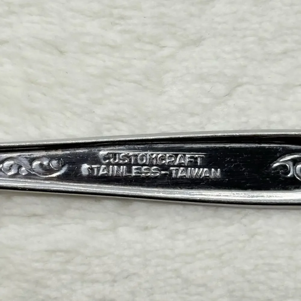Customcraft Stainless Japan Spreader & Butter Knife Cream Cheese Flower Floral